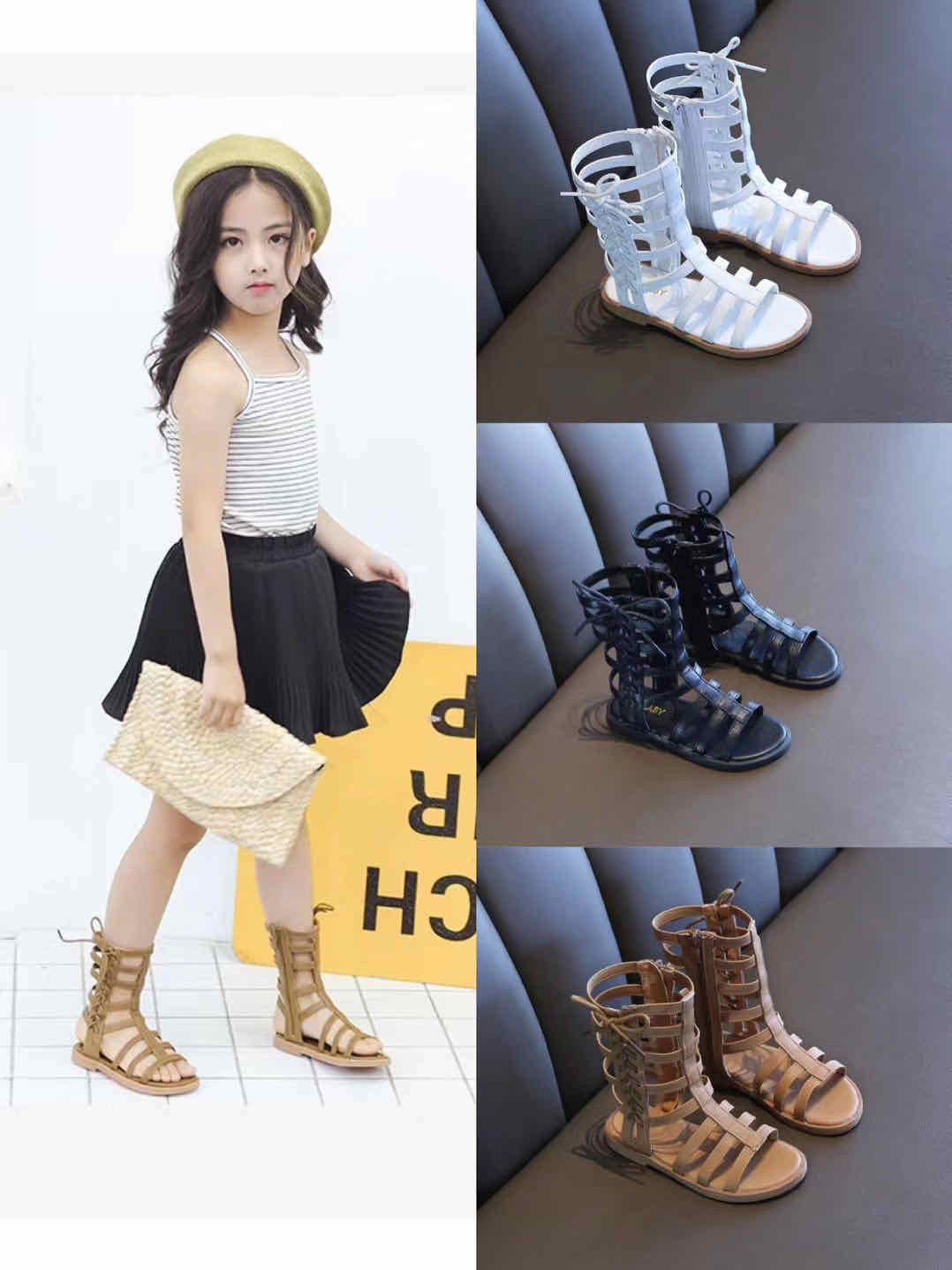 Baby girls Long gladiator sandals boots 